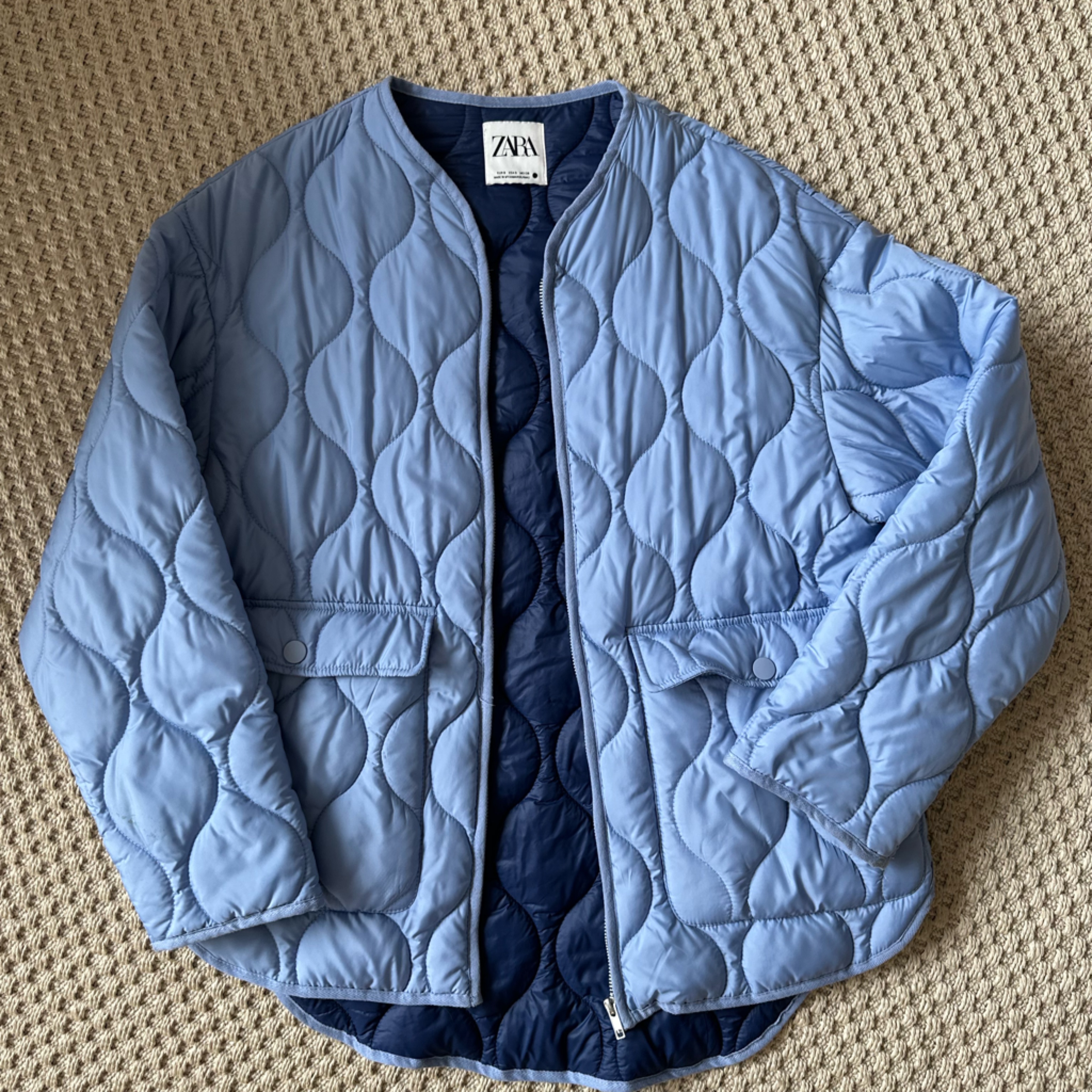 Zara Light Blue Quilted Jacket